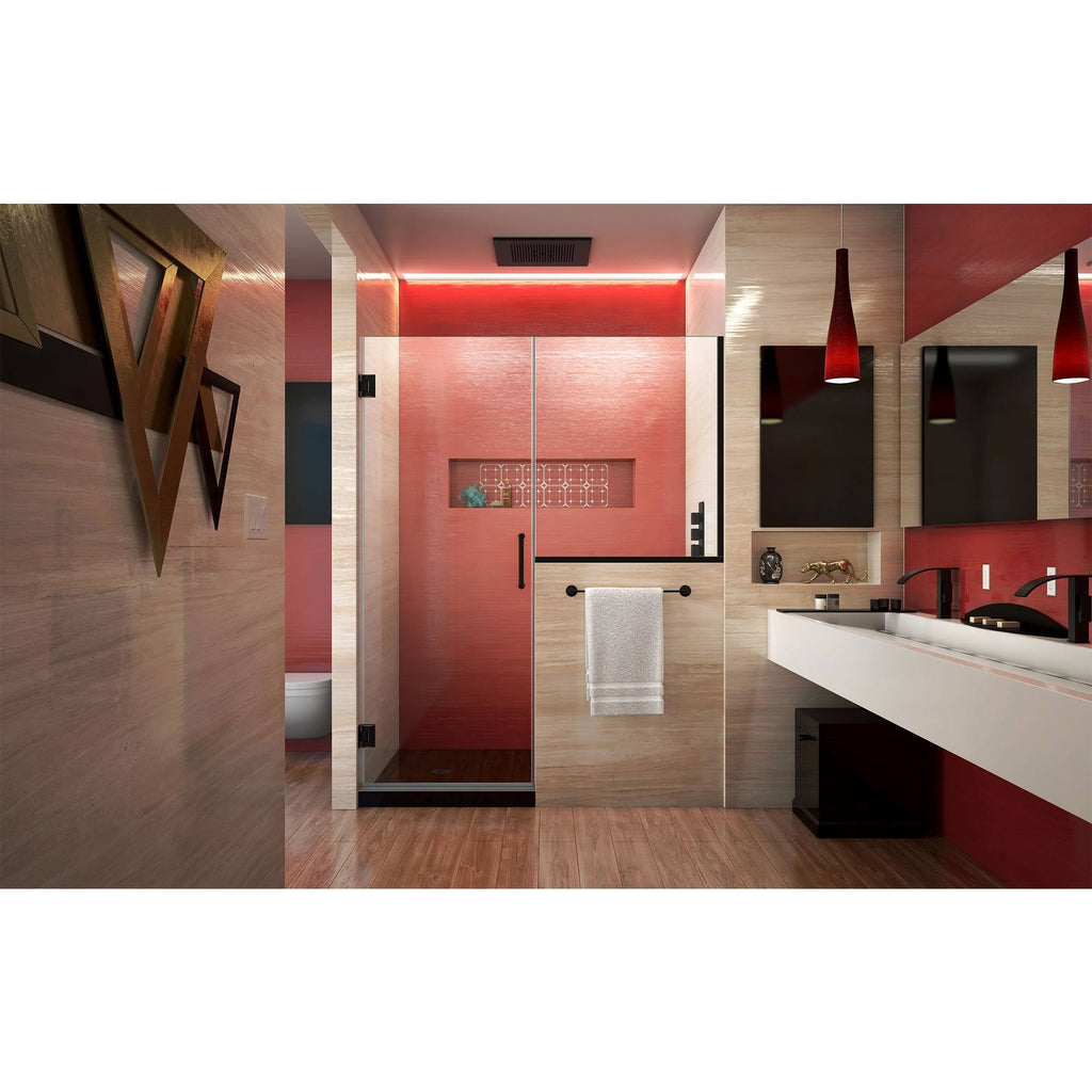 Satin Black Hinged Shower Door Q955