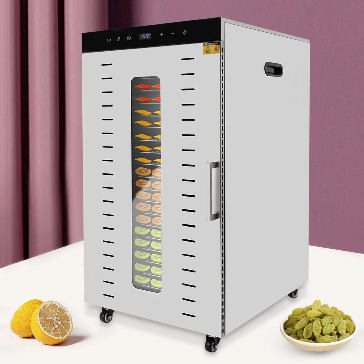 1700W Electric Food Dehydrator with Temperature Control 20 Stainless Steel Trays V663754