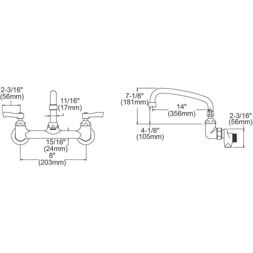 8x22 Centerset Wall Mount Faucet X887278