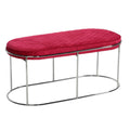Pink Velvet Bench Ottoman R2435