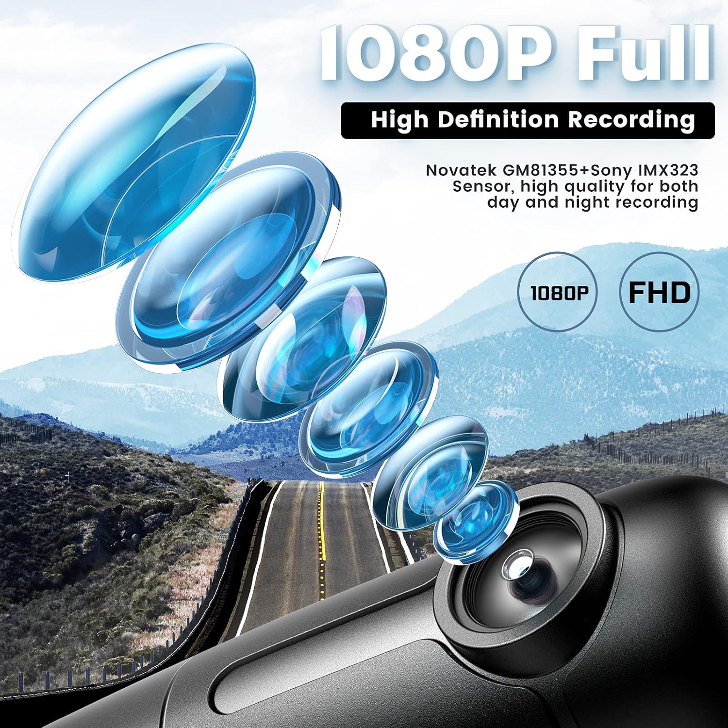 2 Pc Full HD 1080p Dash Cam with Super Capacitor V803367