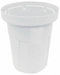 White Plastic Round Trash Can N642