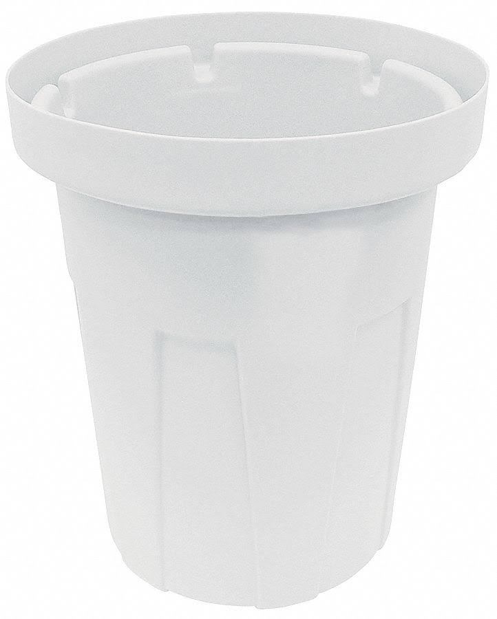 White Plastic Round Trash Can N642