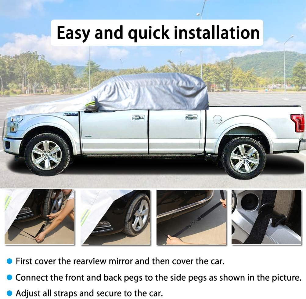 Half Car Cover Waterproof 210D Oxford Fabric K7277