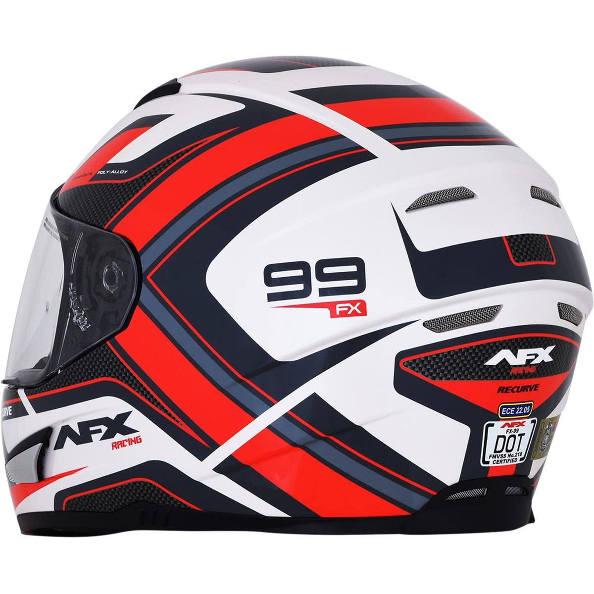 Pearl White/Red Recurve Helmet A8039
