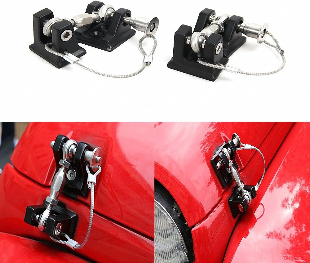 Hood Latches 2pcs Aluminum Locking Kit (Black) D87251
