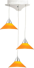Chrome LED Pendant with Yellow Glass A808545