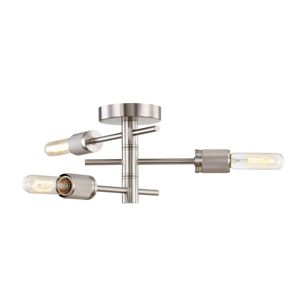Satin Nickel 3 Light Semi-Flush Mount T1116