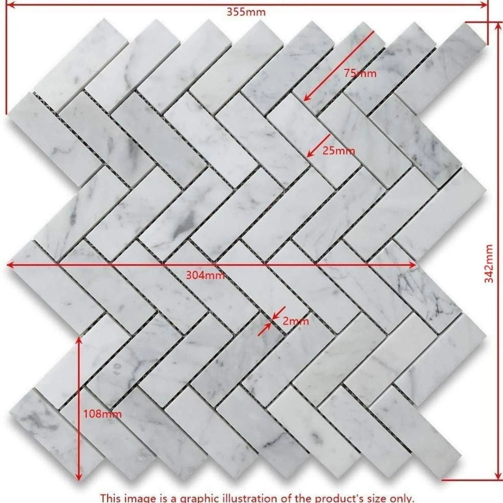 Carrara Marble Mosaic Backsplash Tile, 20pc U8054