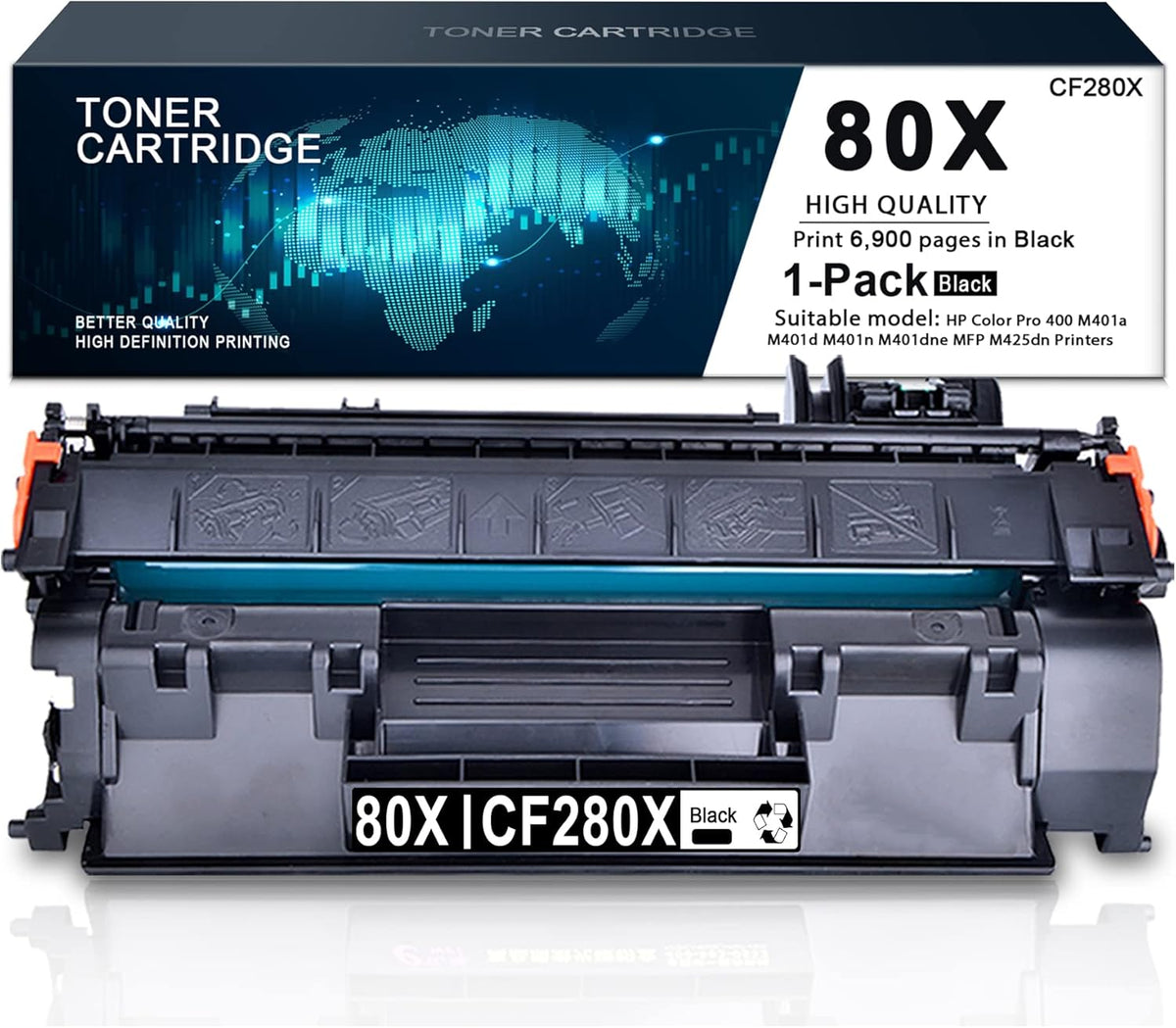 Black Toner Cartridge 80X CF280X 1 Pack Y36764