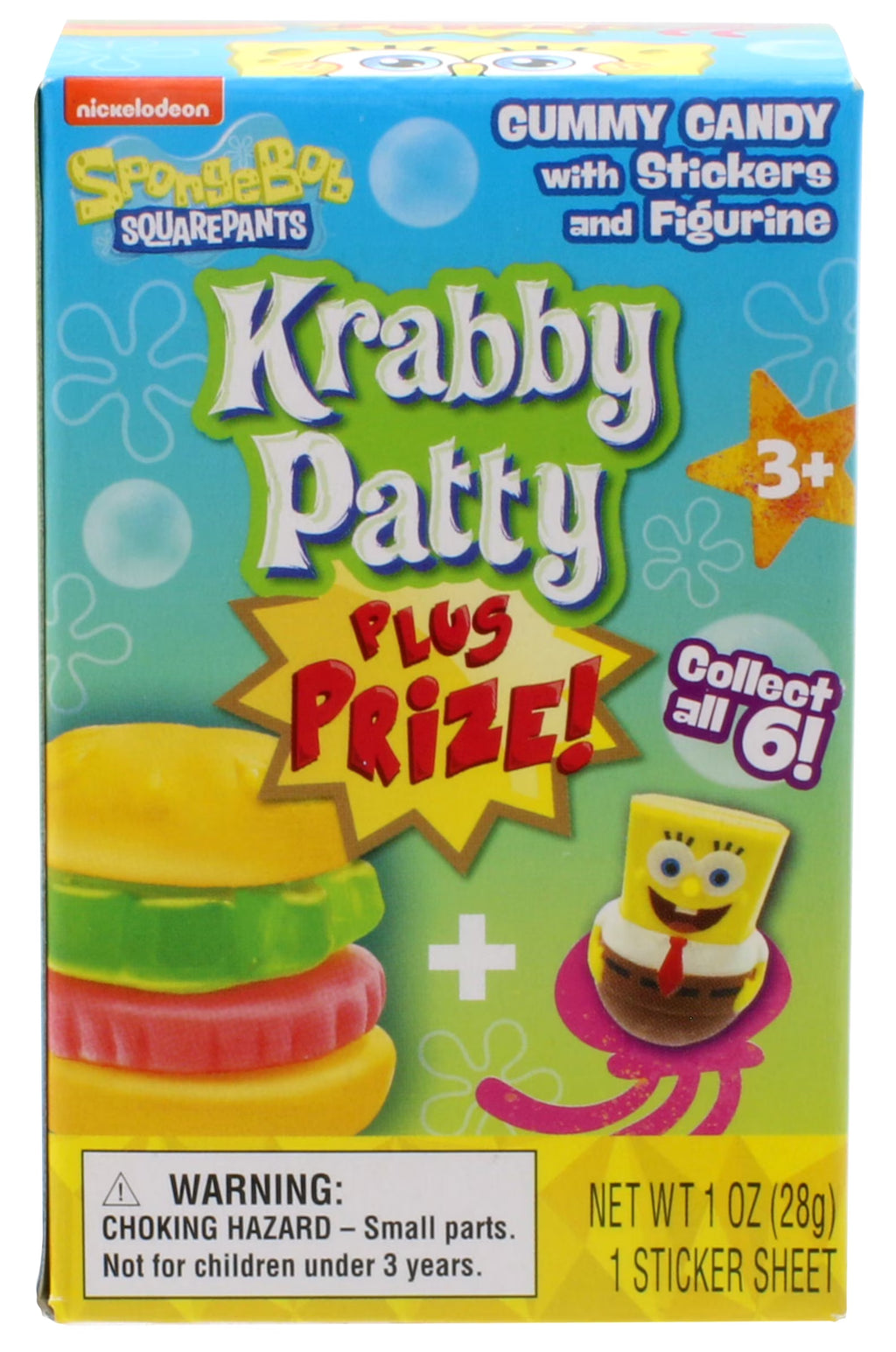 Gummy Krabby Patty Plus Prize, Assorted Fruit Flavor, 1 oz V9651