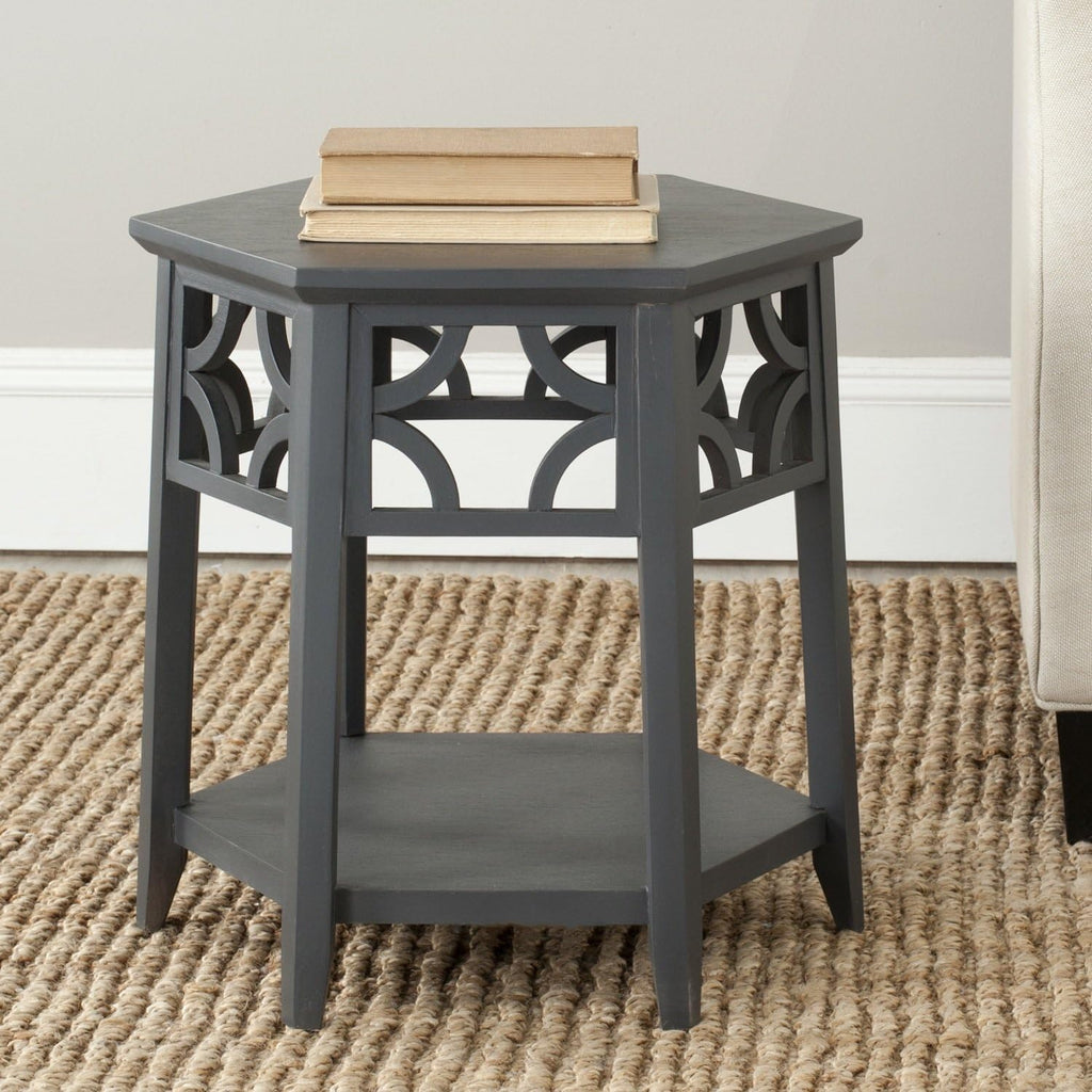 Light Brown Hexagon End Table T93405
