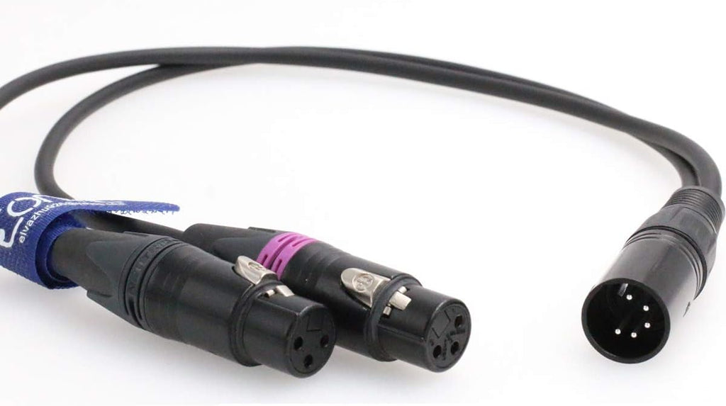 5-pin to 3-pin XLR Arri Camera Dual Channel Audio Signal Cable P51349
