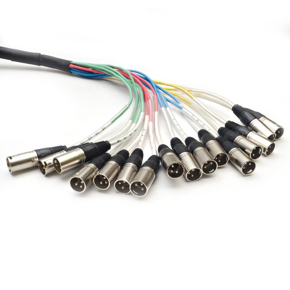 32 Channel XLR TRS Combo Splitter Snake Cable with two 15' XLR trunks A240