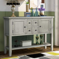 Antique Gray Console Sofa Table with Storage Drawers L89082