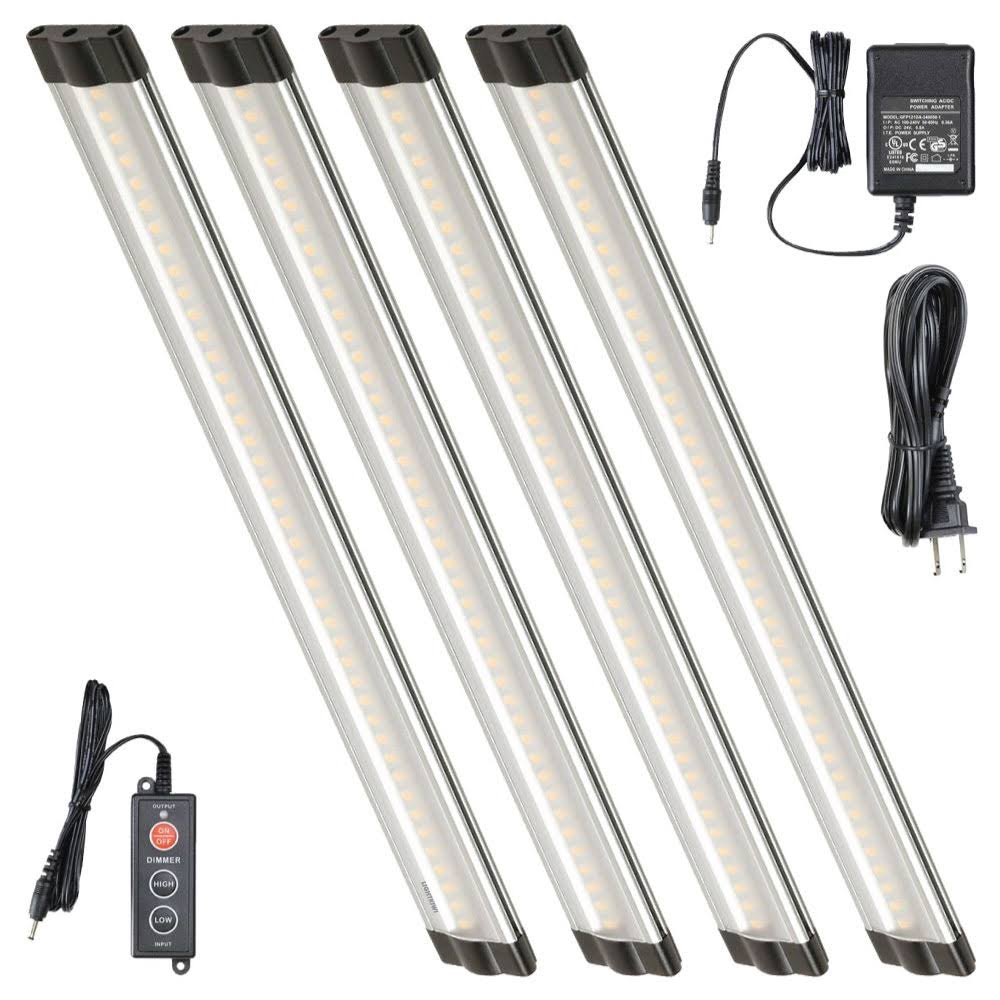 Dimmable LED Under Cabinet Lighting 4 Panel Kit, 12 Inches Each, Warm P378667