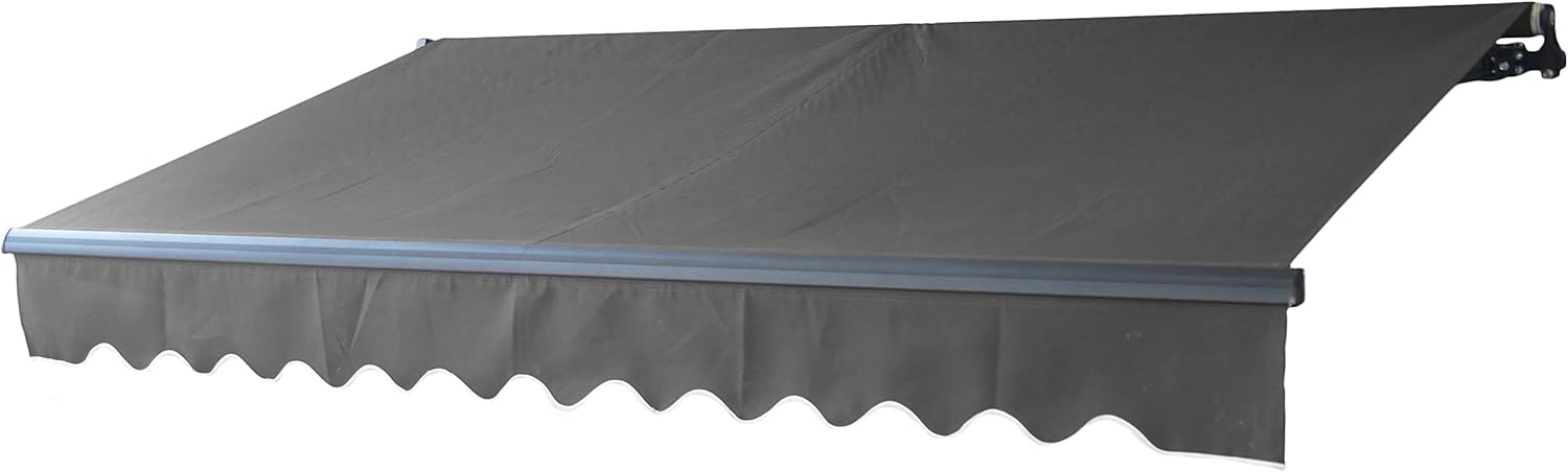 Blue and White Stripes Retractable Patio Awning O244