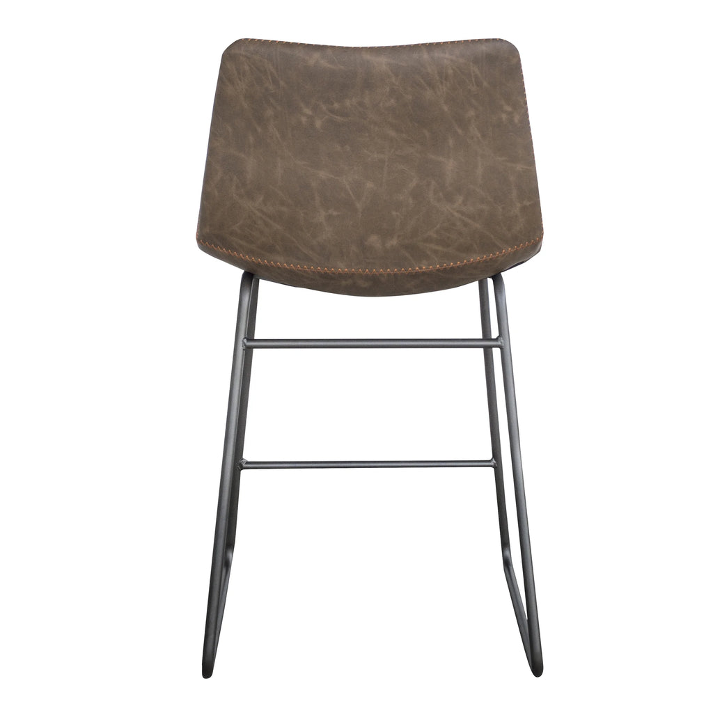 Set of Two Faux Leather Counter Height Bar Stools Y637