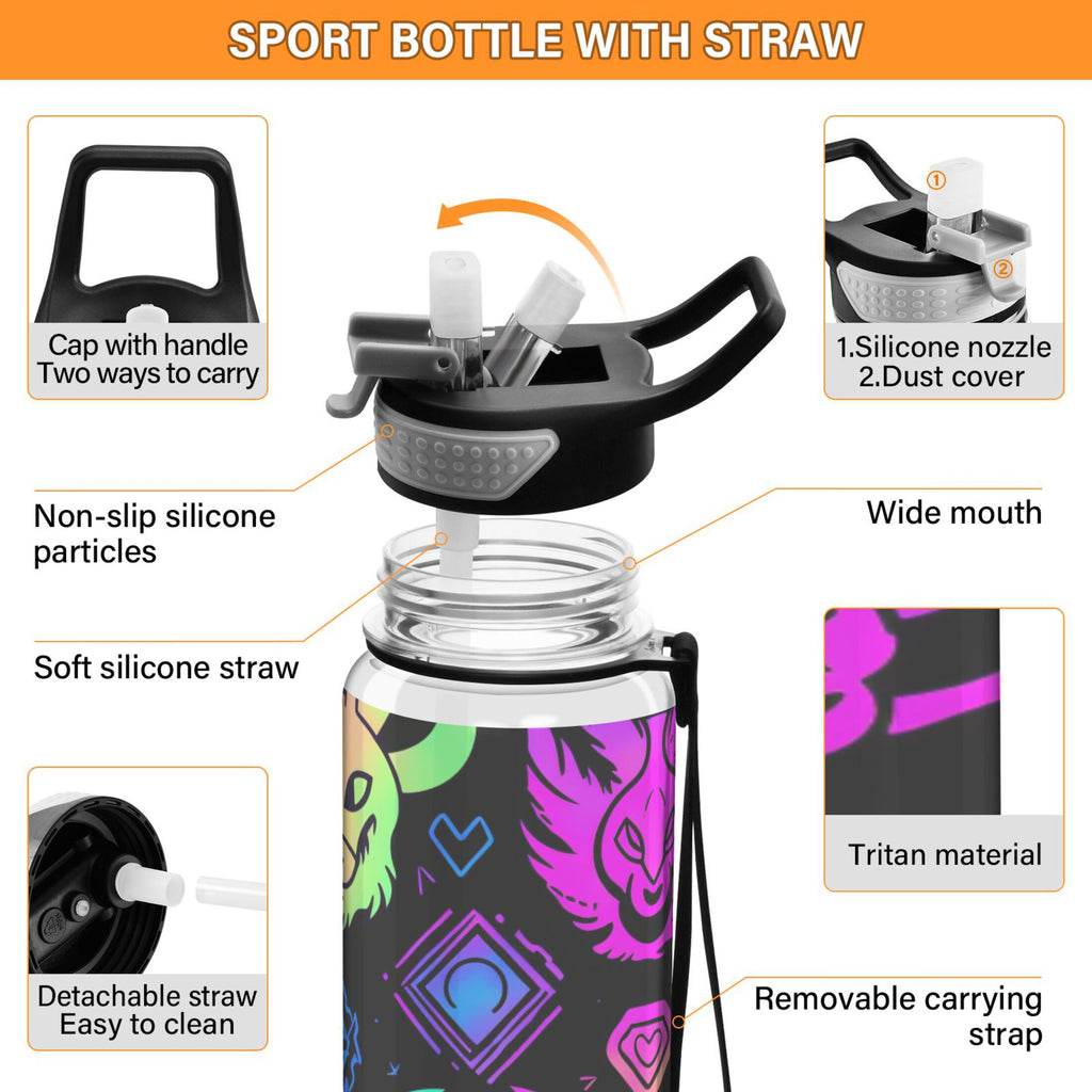 Purple 32oz Tritan Sports Water Bottle with Straw W635398