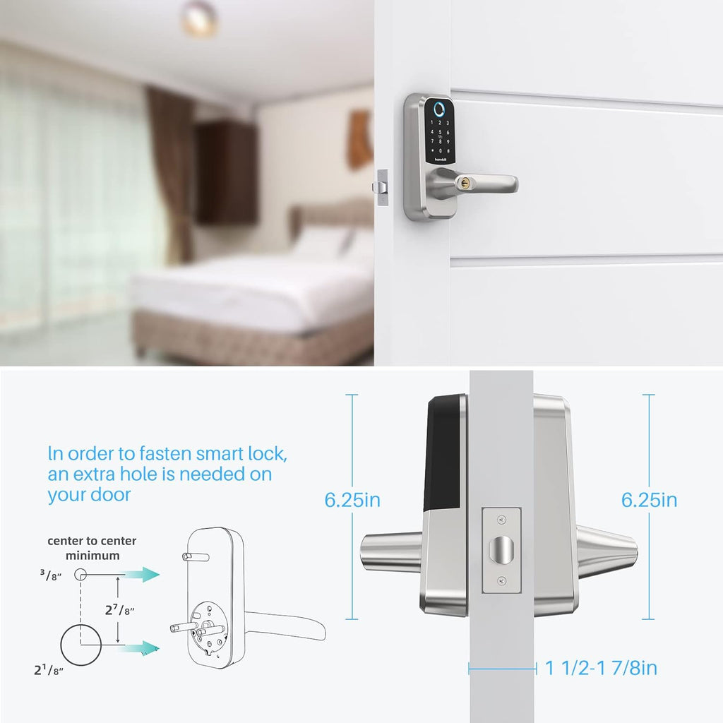 Smart Lock Fingerprint Keyless Entry Deadbolt with Touchscreen Keypad D60662
