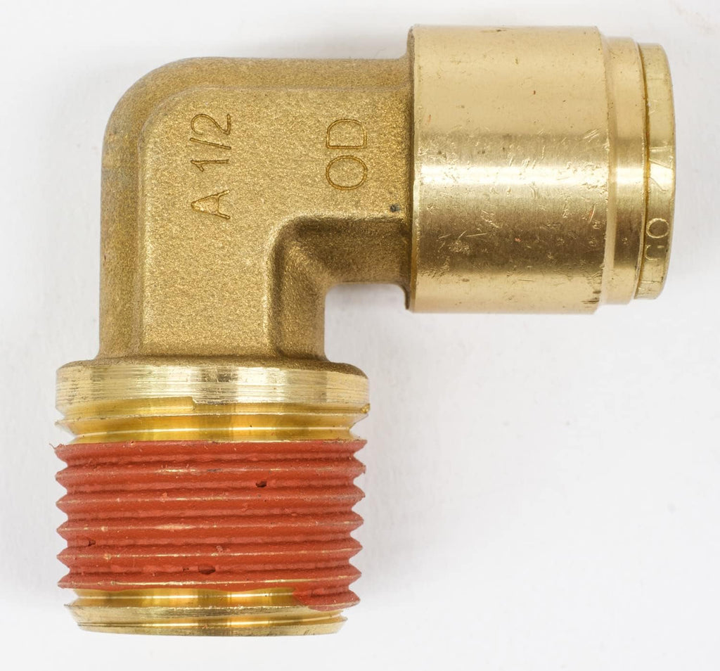 90 Degree Male Elbow Air Brake Fitting 1/2" Tube OD x 1/2" NPT (5 Pack) C27437