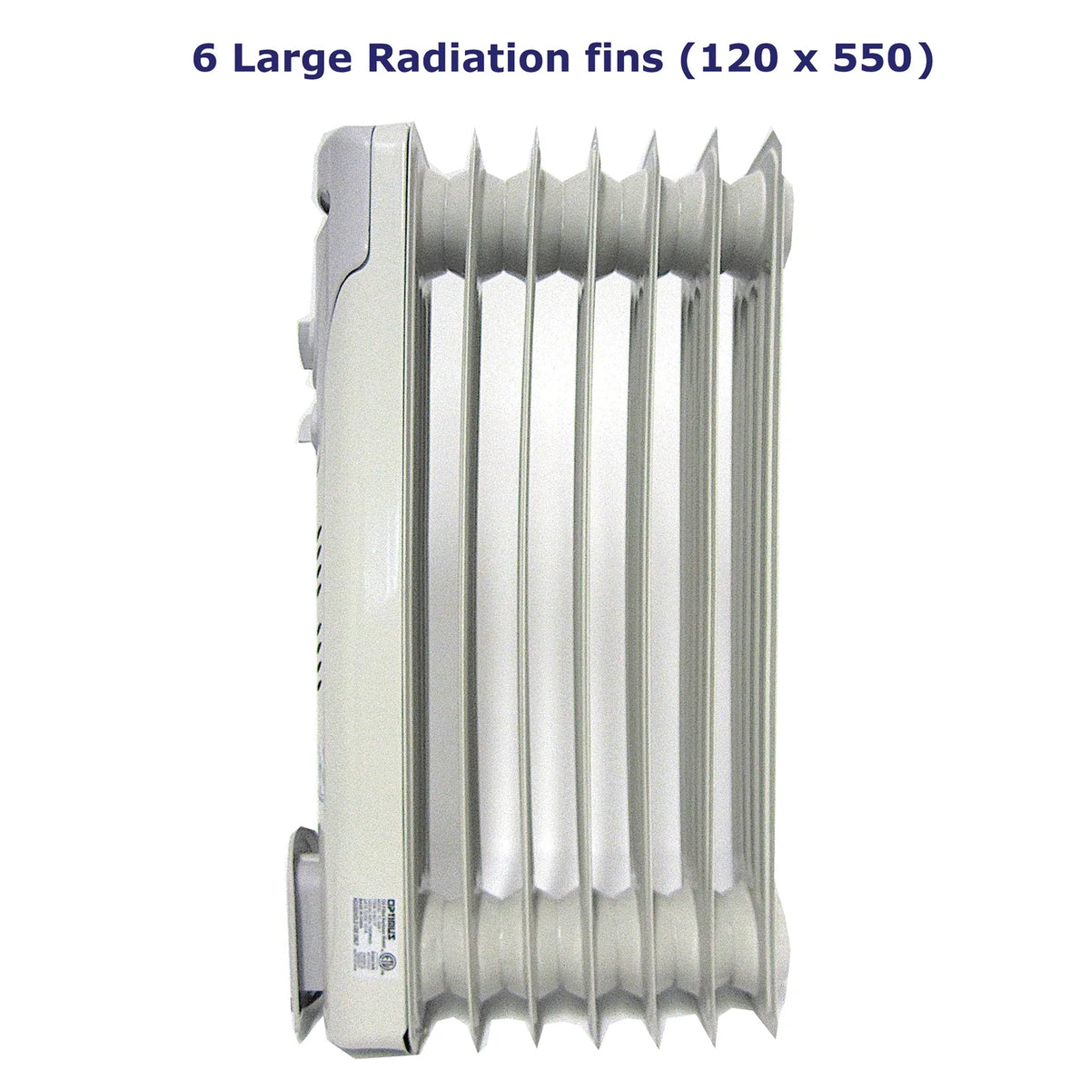 3-Setting 7-Fin Portable Oil-Filled Radiator Heater with Thermostat and Wheels K176469