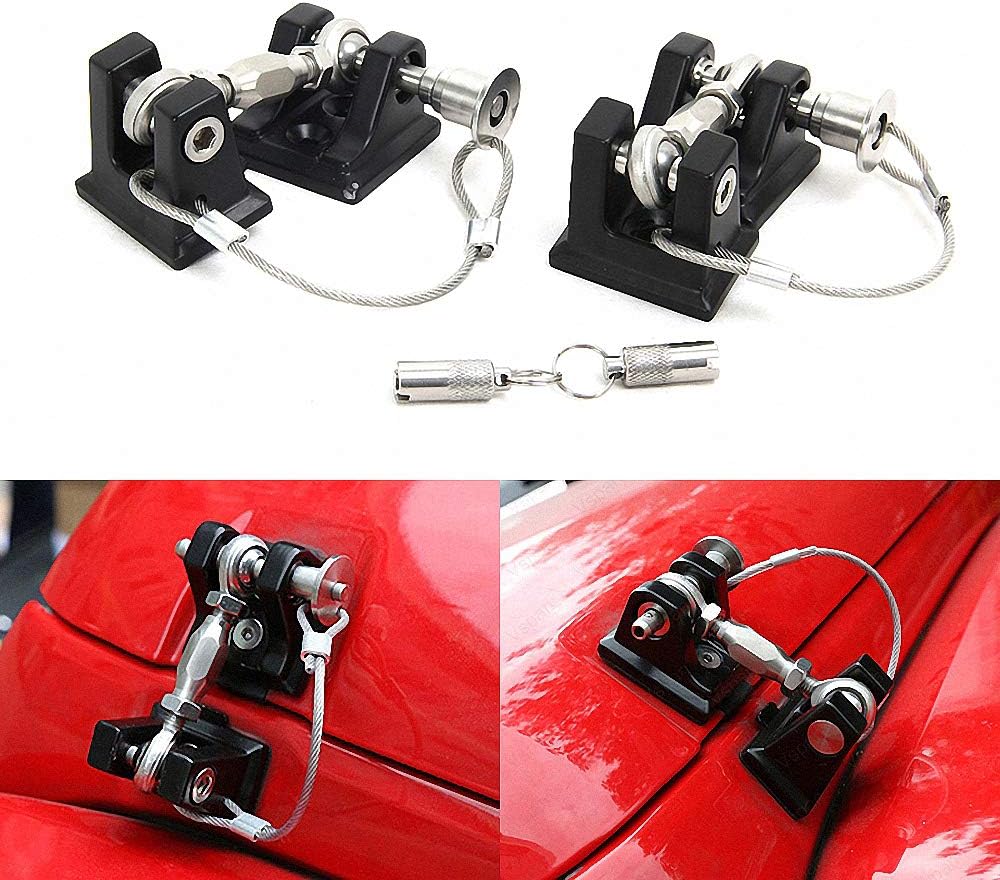 Hood Latches 2pcs Aluminum Locking Kit (Black) D87251