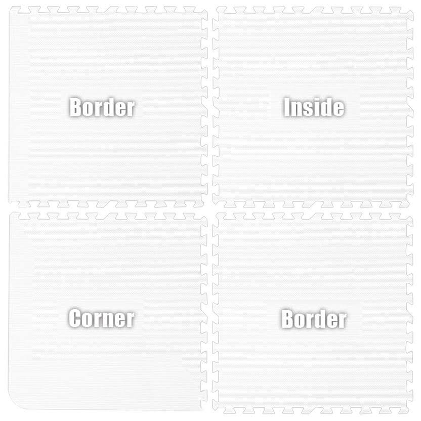 White 10 x 14 Eva Foam Interlocking Floor Set L53337