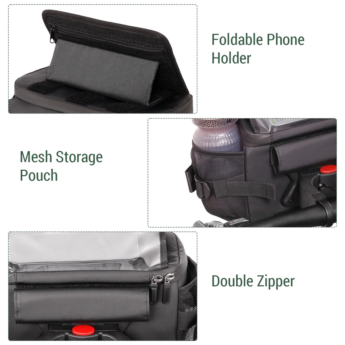 Bike Handlebar Bag with Foldable Touchscreen Phone Holder F21264