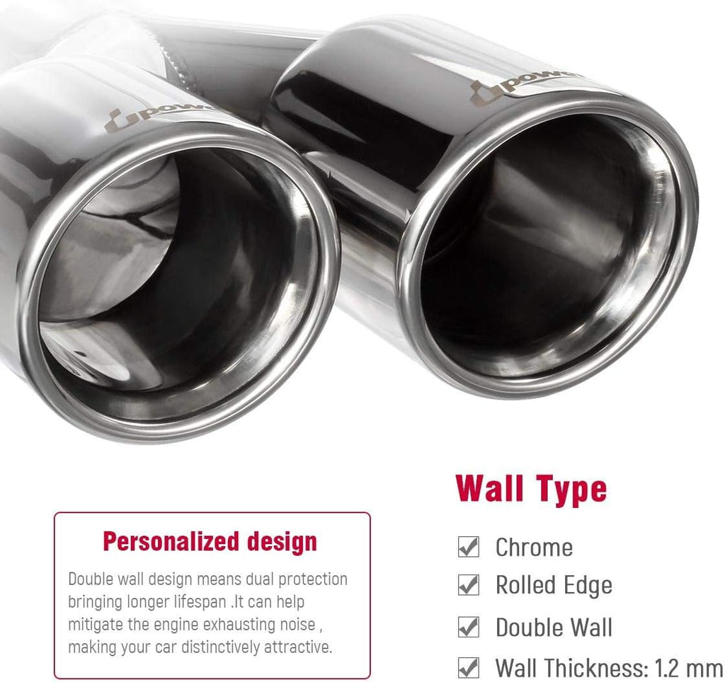 2PCS 304 Stainless Steel Universal Exhaust Tailpipe Tips I670123