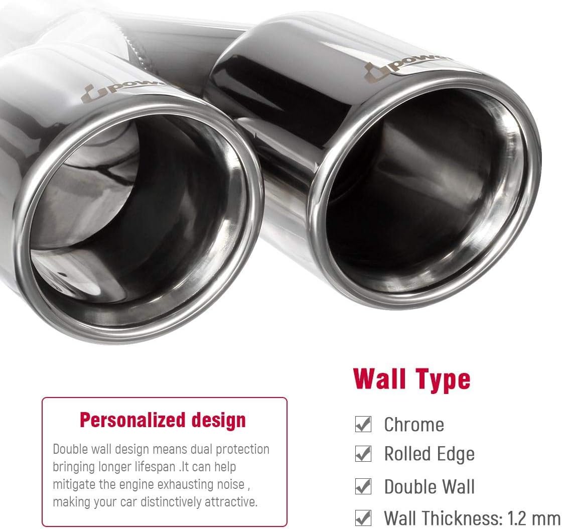 2PCS 304 Stainless Steel Universal Exhaust Tailpipe Tips I670123
