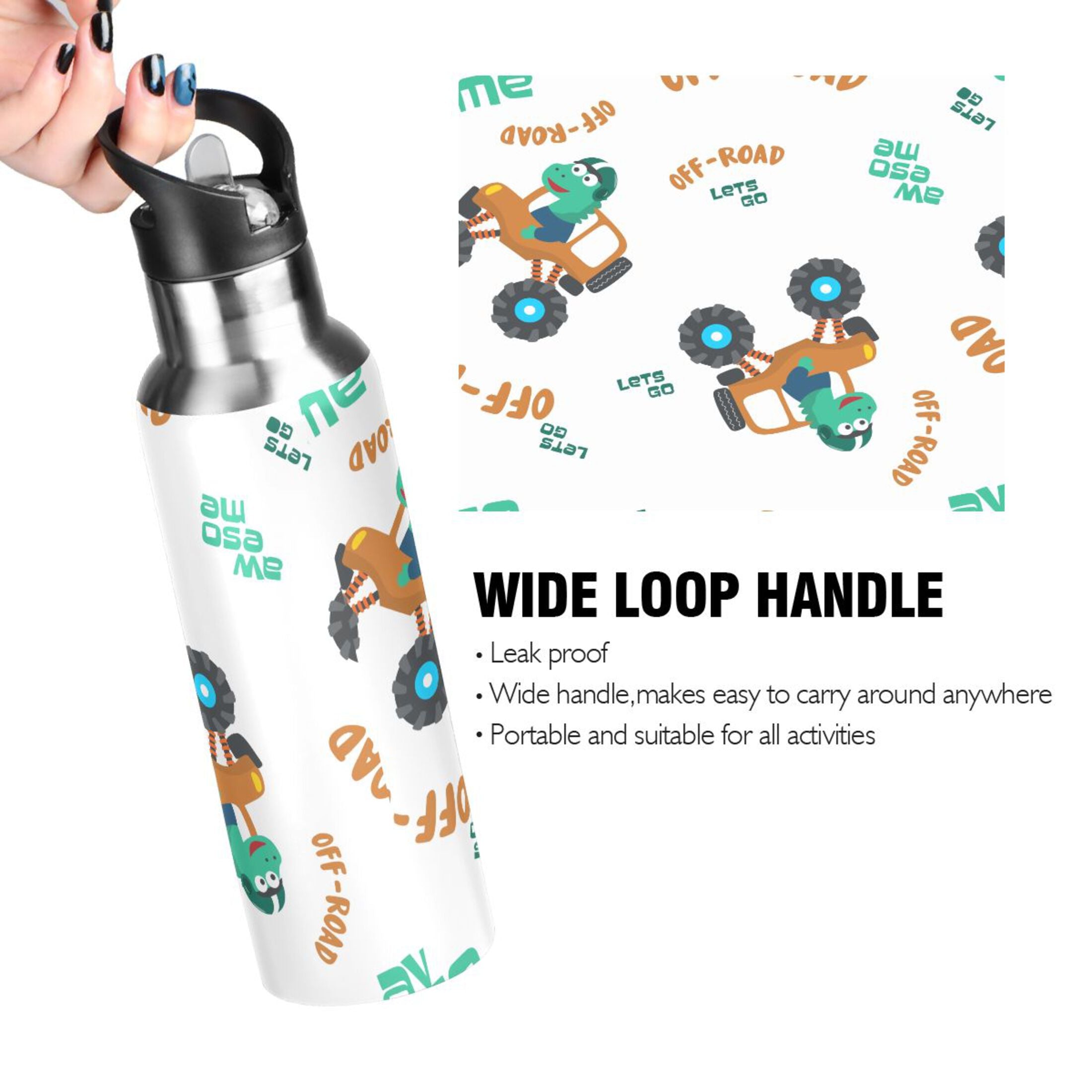 Stainless Steel Insulated Water Bottle with Straw Lid D844
