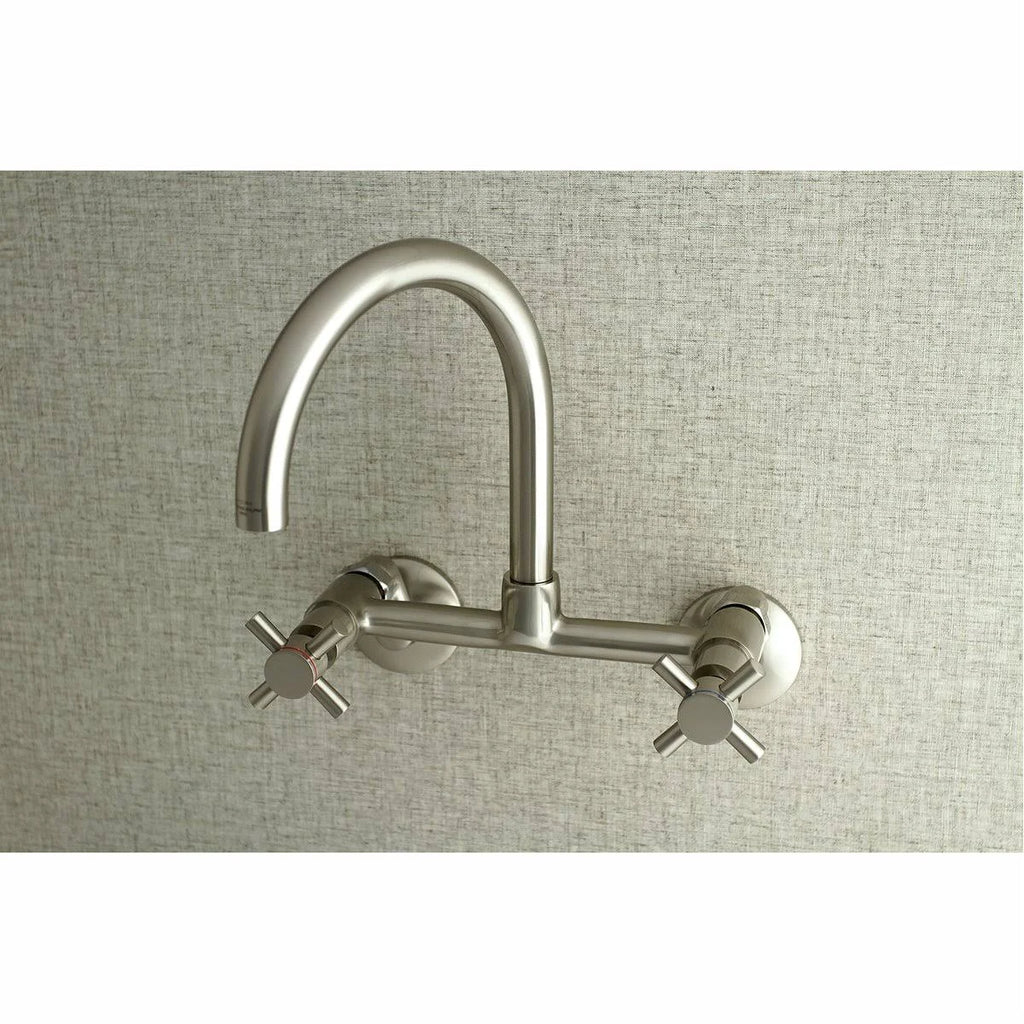 Brushed Nickel Adjustable Center Wall Mount Kitchen Faucet M79898