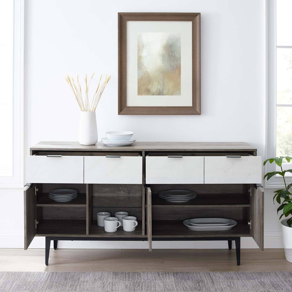 Faux White Marble 2 Drawer Sideboard K87891