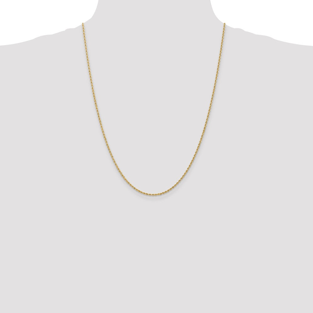14kt Yellow Gold 1.6mm Solid Rope Chain 22 inch Lobster Clasp O47960
