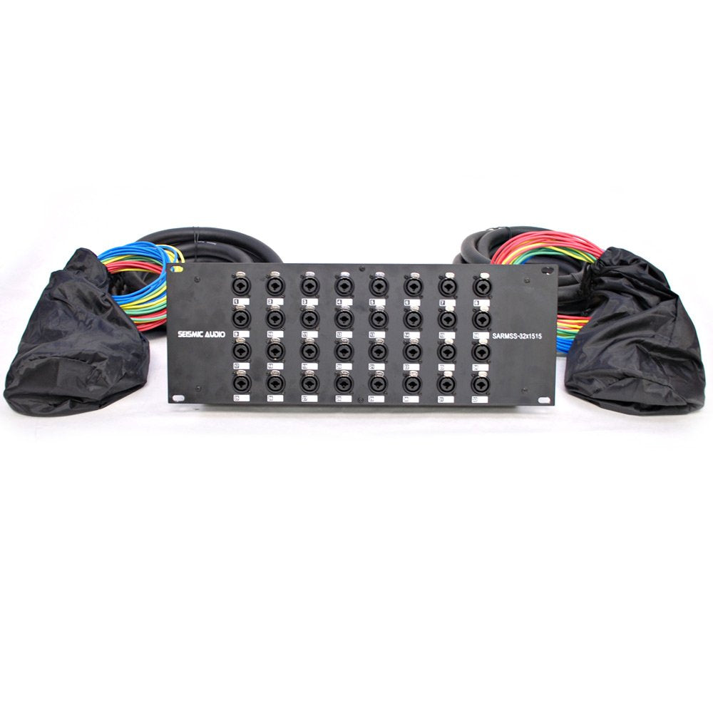 32 Channel XLR TRS Combo Splitter Snake Cable with two 15' XLR trunks A240