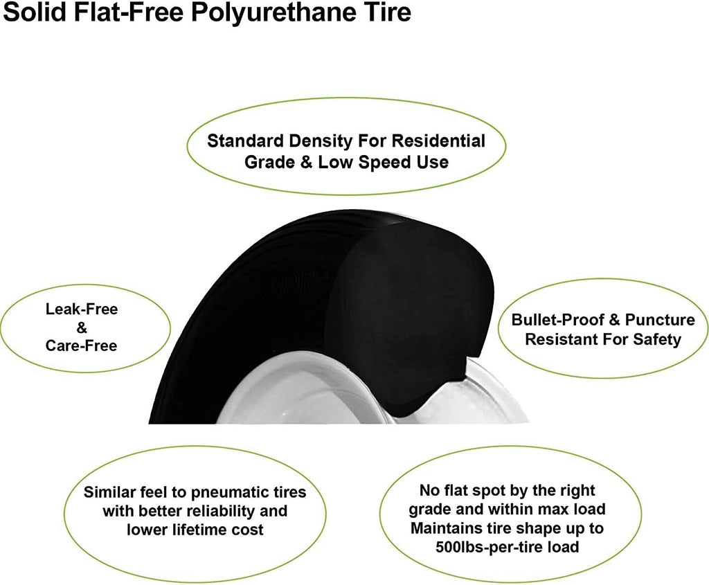 Ribbed 4.80/4.00-8 Solid Flat-Free Wheelbarrow Cart Wheel Y888510