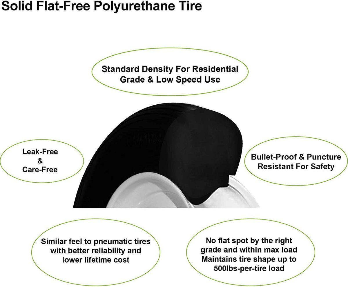 Ribbed 4.80/4.00-8 Solid Flat-Free Wheelbarrow Cart Wheel Y888510