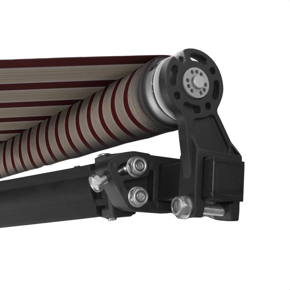 Black Frame Motorized Retractable Patio Canopy Awning 20x10 Multi Red G38316