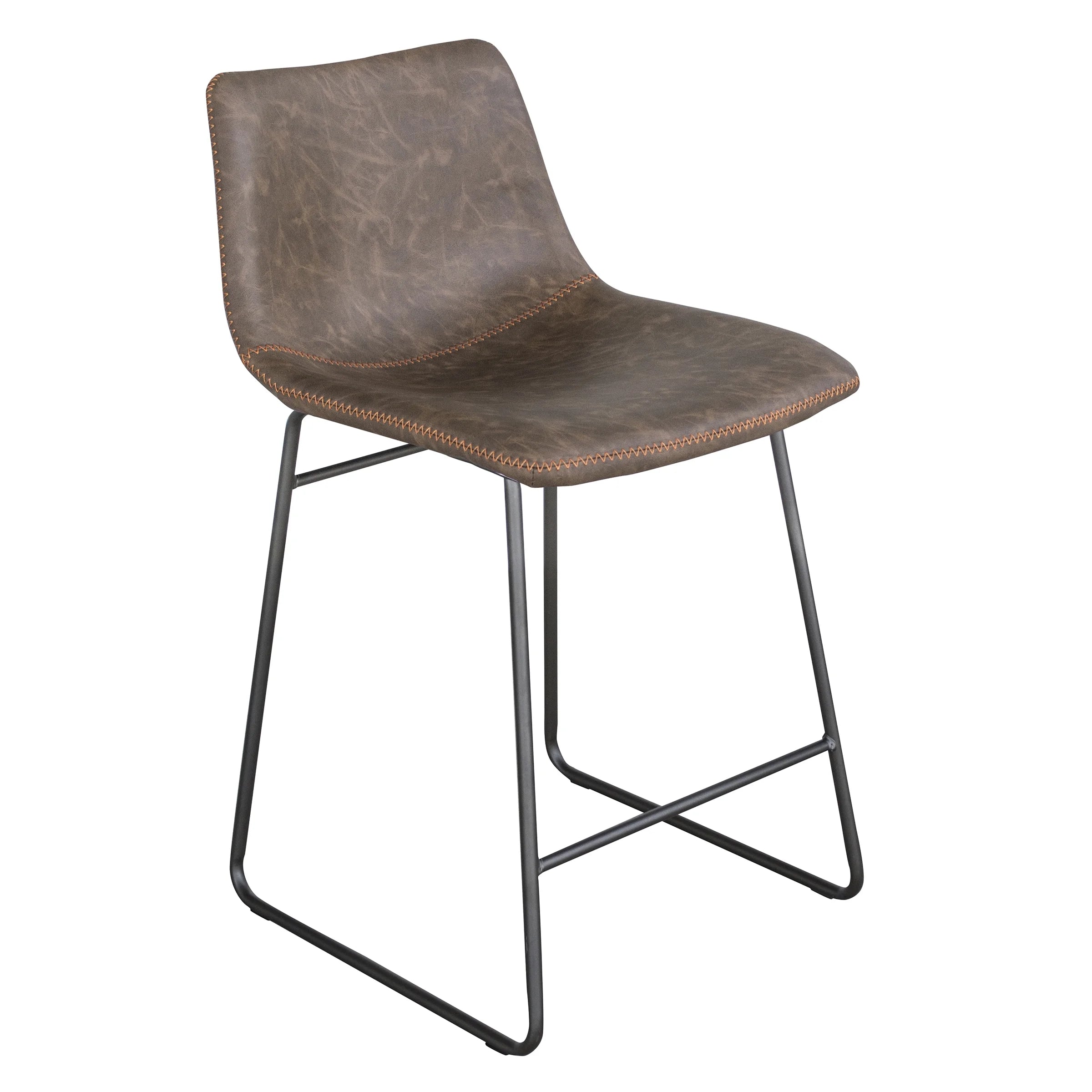 Set of Two Faux Leather Counter Height Bar Stools Y637