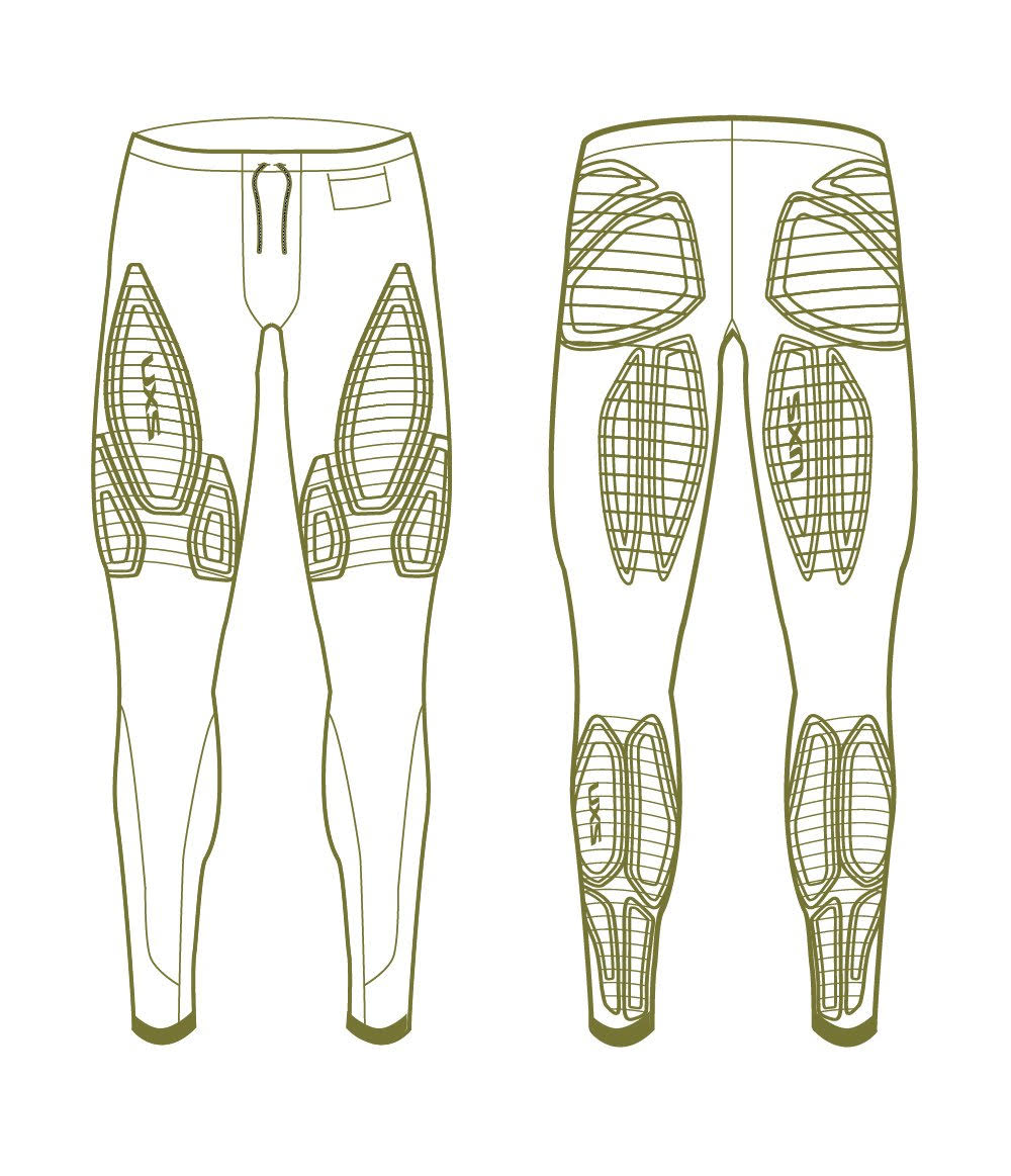 Compression Tights Black/Gold Extra Small H318