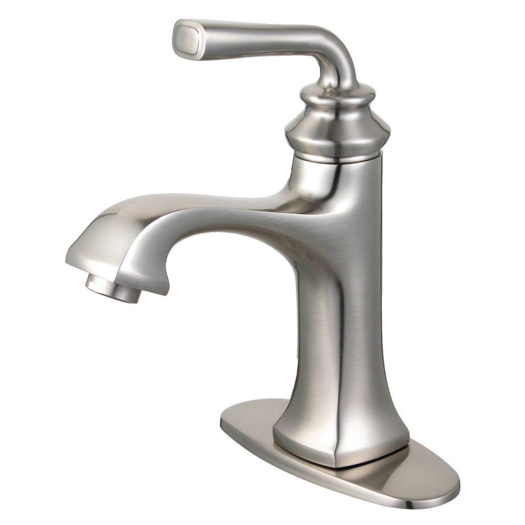 Brushed Nickel Single-Handle Bathroom Faucet with Push-Up Drain Z112985