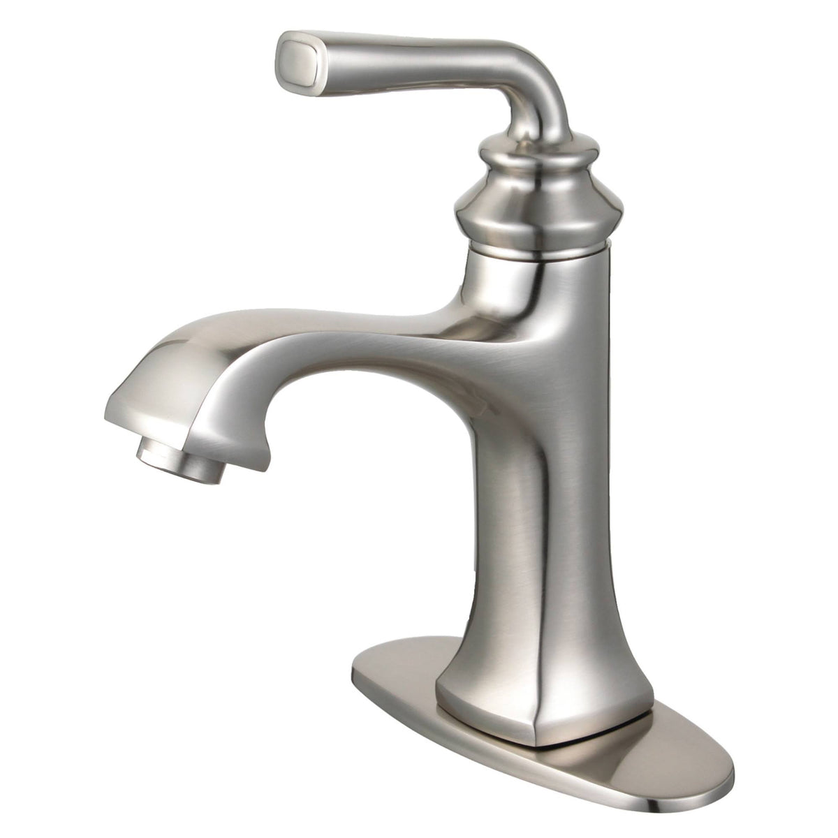 Brushed Nickel Single-Handle Bathroom Faucet with Push-Up Drain Z112985