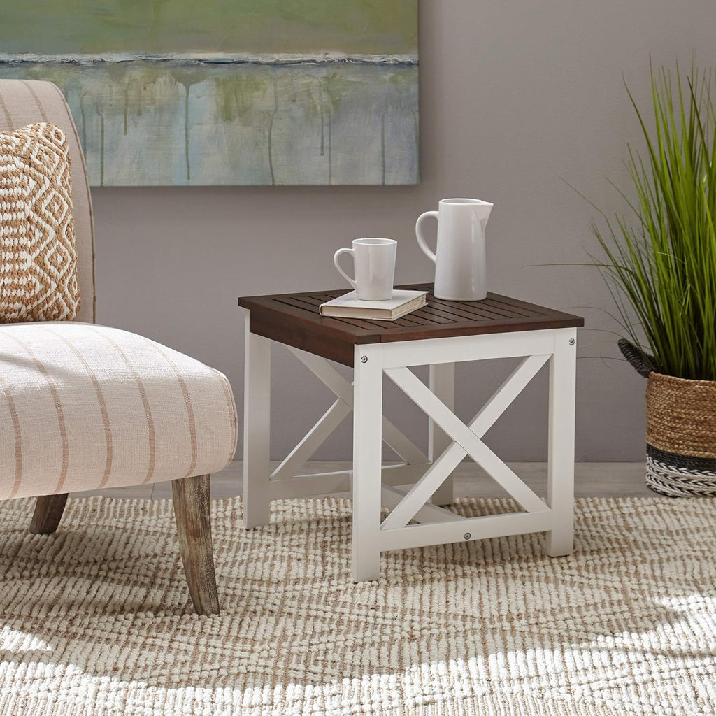 Acacia Wood End Table, Dark Brown Finish G159615