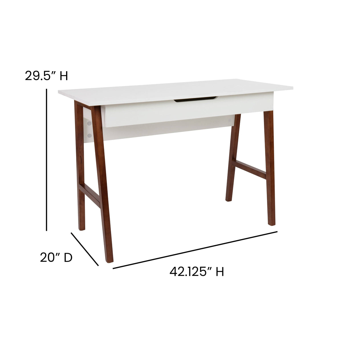 Black Writing Computer Desk with Drawer H95418