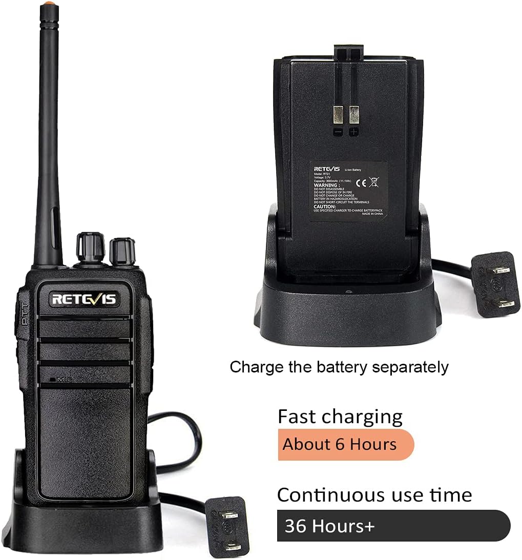 3000mAh Two Way Radios with Earpiece 16CH Handheld 4 Pack F258112