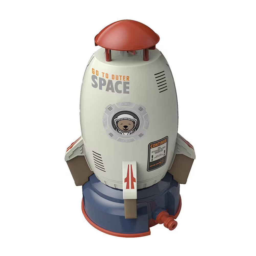 White Plastic Space Rocket Jet Sprinkler I29307