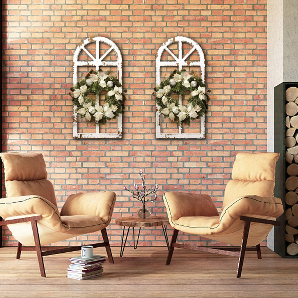 2-Pack Distressed Arched Cathedral Window Frame Wall Decor W117